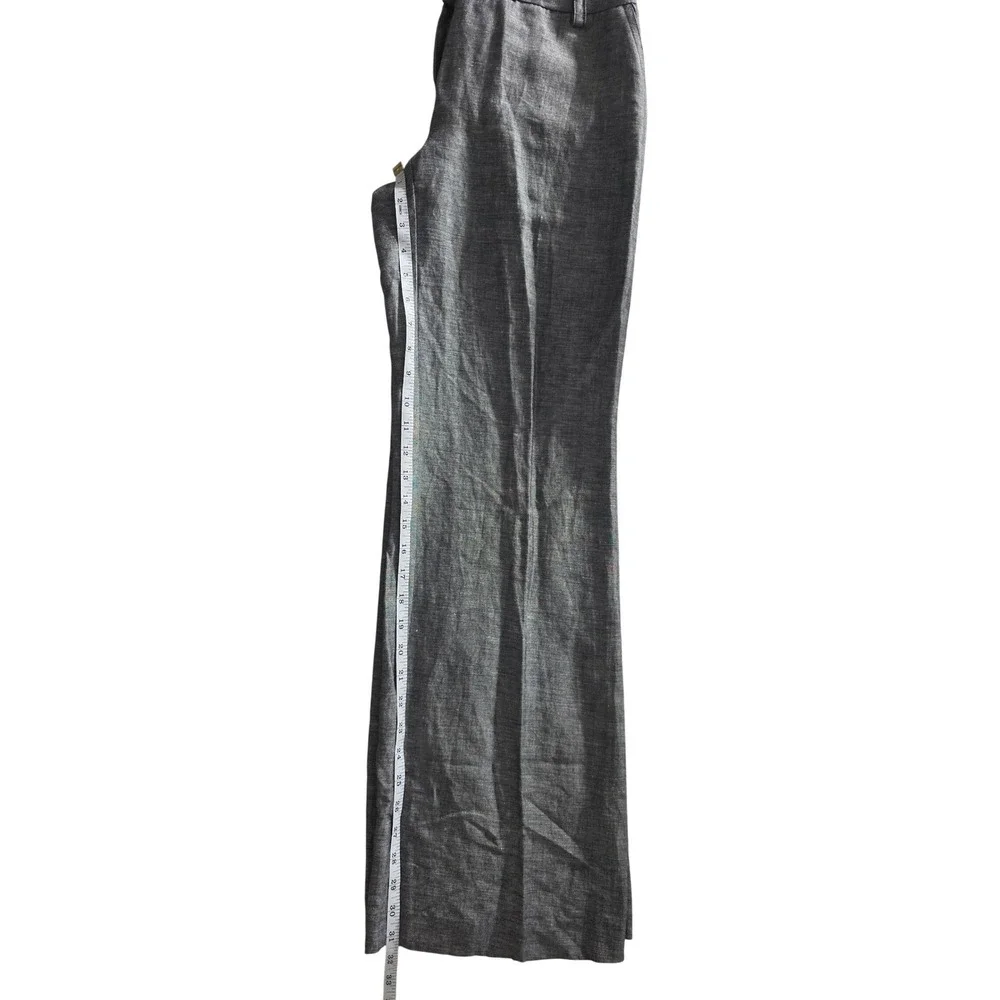 Alfani Womens Grey Linen Blend Wide Leg Dress Pants Size 2 Career Trousers